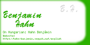 benjamin hahn business card