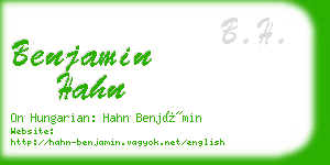 benjamin hahn business card